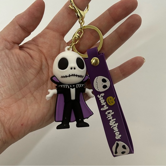 Nightmare Before Christmas Jack Skellington 3D Silicone Keychain NEW - Picture 4 of 11